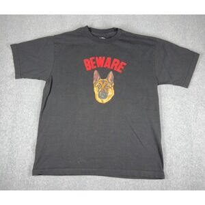Market Heavyweight Shirt Mens Large Black Beware Tee Dog Short Sleeve